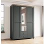 Portugal 19 - 3 Door Wardrobe 154cm - Green with Oak Lefkas