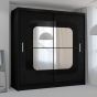 Chelsea Black 2 Door Mirrored Sliding Wardrobe - 150cm and 203cm