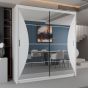 Caledonia Sliding Door Mirror Wardrobe - White Grey Black or 150cm and 203cm