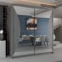 Caledonia Sliding Door Mirror Wardrobe - Grey Black White or 150cm and 203cm