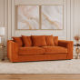 Desmond Jumbo Cord 3 Seater Scatterback Sofa - Orange