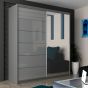 Infinite Grey High Gloss Sliding Door Wardrobe - 150cm and 180cm