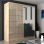 Infinite Oak High Gloss Sliding Door Wardrobe - 150cm and 180cm