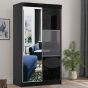 Manhattan Black High Gloss Sliding Door Wardrobe - 120cm 150cm and 200cm