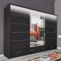 Mendeley Large High Gloss Sliding Wardrobe - Black