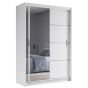Broadland Sliding Door 150cm Wardrobe with Mirror - White