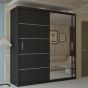 Keynes Black Single Mirrored Sliding Door Wardrobe - 4 Sizes