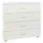 White Chest of Drawers - LINTON I Medium Chest  4 Drawers