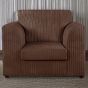 Desmond Jumbo Cord Upholstered Armchair - Chocolate Brown