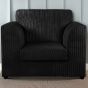 Desmond Jumbo Cord Upholstered Armchair - Black