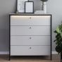 Grey Chest of Drawers - GUARDA I Medium Chest 4 Drawers