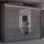 Sliding Wardrobe - CHESHAM 3 Door Mirrored Wardrobe Grey 255cm