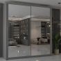 Sliding Wardrobe - CHICAGO II 2 Door Mirrored Wardrobe Grey - 120cm