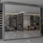 Sliding Wardrobe - CHICAGO II 3 Door Mirrored Wardrobe Grey 250cm