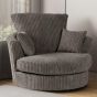 Swivel Chair - CORDURA Jumbo Cord Upholstered Chair Grey