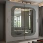 Sliding Wardrobe - COVINA 2 Door Mirrored Wardrobe Grey - 150cm