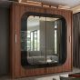Sliding Wardrobe - COVINA 2 Door Mirrored Wardrobe Walnut - 203cm