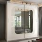 Sliding Wardrobe - COVINA 2 Door Mirrored Wardrobe White - 203cm