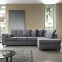 Corner Sofa - DESMOND Jumbo Cord Large 5 Seater L Shaped Sofa - Right Hand Facing - Grey