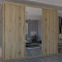 Sliding Wardrobe - DYNASTY 3 Door Mirrored Wardrobe Oak 250cm