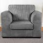 Desmond Jumbo Cord Upholstered Armchair - Grey