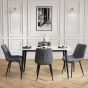 Dining Table Set - LUNE Dining Set White Marble