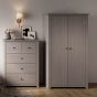 Wardrobe - HARLAN 2 Door Wardrobe Grey 103cm