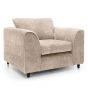 Armchair - HENRY Crushed Chenille Fabric Sofa Armchair - Cream