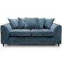 3 Seater Sofa - HENRY Crushed Chenille Fabric Sofa - Dark Blue