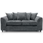 3 Seater Sofa - HENRY Crushed Chenille Fabric Sofa - Dark Grey