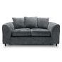 2 Seater Sofa - HENRY Crushed Chenille Fabric Sofa - Dark Grey
