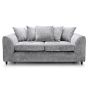 3 Seater Sofa - HENRY Crushed Chenille Fabric Sofa - Light Grey