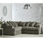 Jasper Jumbo Cord Corner Sofa - Grey