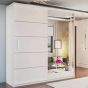 Sliding Wardrobe - KEYNES 2 Door Mirrored Wardrobe White - 120cm