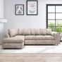 LORVANI Fabric Large 5 Seater L Shaped Scatterback Corner Sofa - Beige, Left Hand Facing