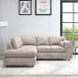 LORVANI Fabric 4 Seater L Shaped Fullback Corner Sofa - Beige, Left Hand Facing