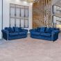 Marvin Luxury Design Plush Velvet 3 Seater and 2 Seater Sofa Set - Blue
