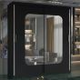 Sliding Wardrobe - MERICA 2 Door Mirrored Wardrobe Black - 120cm
