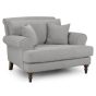 Russell Scrolled Arms Armchair Sofa - Grey