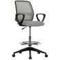 Preston Ergonomic Mesh Back Drafting Chair Adjustable Height - Light Grey