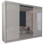 Sliding Wardrobe - TEXAS 3 Door Mirrored Wardrobe White - 250cm