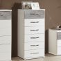 White Chest of Drawers - RADNOR Tallboy Medium Chest  6 Drawers