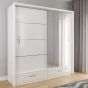 Warrington Sliding Door 208cm Mirror Wardrobe with 2 Drawers - White
