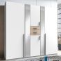 Odense 5 Door Mirrored Wardrobe - White And Oak