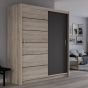 Maidstone Sliding Door 203cm Wardrobe - Grey and Brown