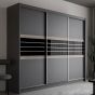 Dacorum Sliding Door 250cm Wardrobe Glass Stripes - Black