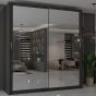 Sliding Wardrobe - CHICAGO II 2 Door Mirrored Wardrobe Wenge - 120cm
