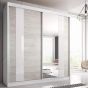 Wardrobe - MABLE-XII 2 Door Sliding Wardrobe White 183cm