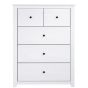White Chest of Drawers - HARLAN Medium Chest, 5 Drawers