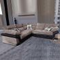 York Classic Design Fabric Corner Sofa Set - Beige and Brown